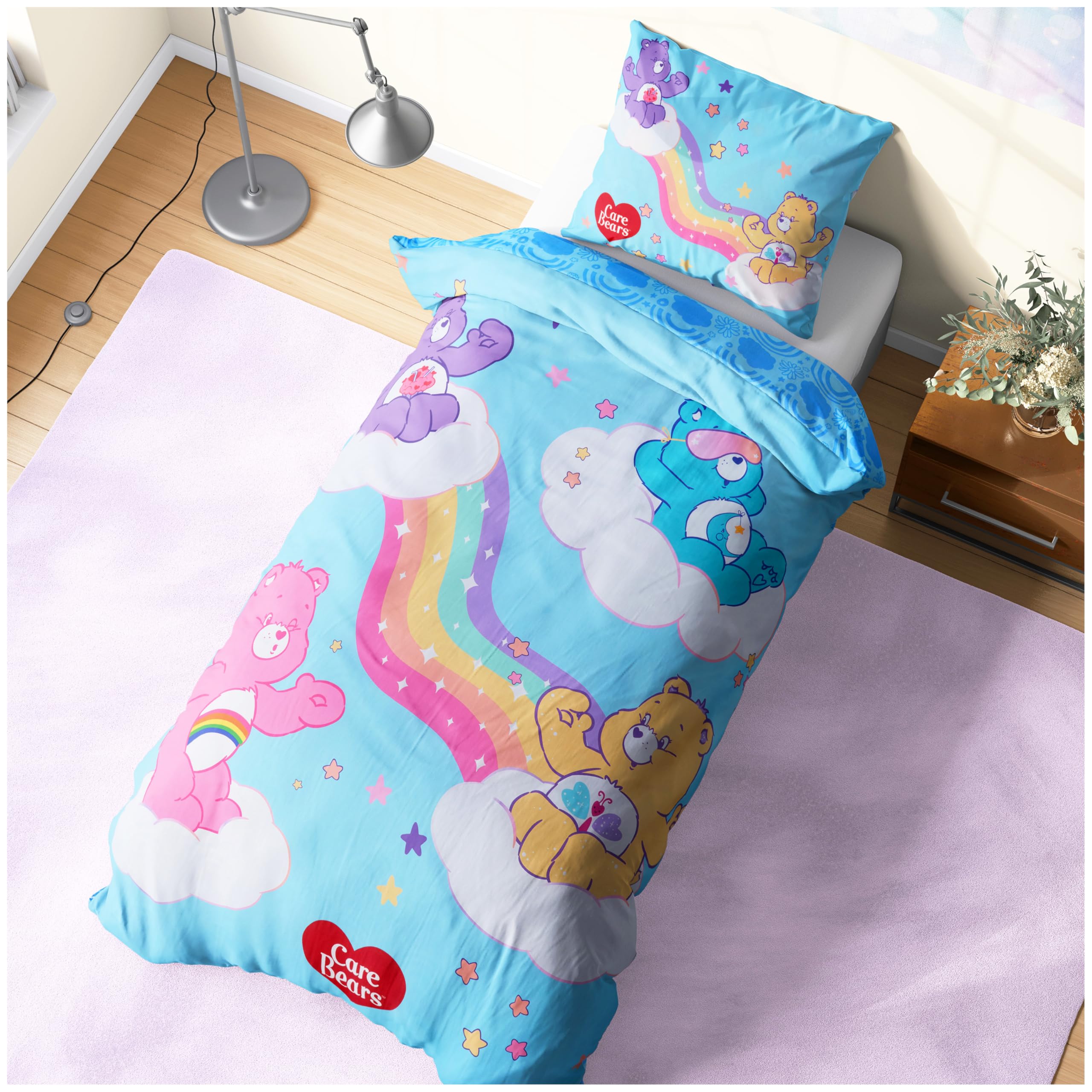 ※ケアベア　お布団セット　CareBears Amazon｜Get Trend Care Bears キッズ ツイン掛け布団カバーセット 枕